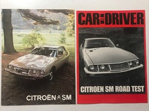 Vintage 1972 CITROEN SM Sales brochure + bonus Car and Driver Road Test Report