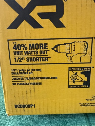 DEWALT DCD800P1 20V MAX XR senza spazzole senza fili 1/2 pollice Kit trapano/avvitatore - Foto 2 di 11