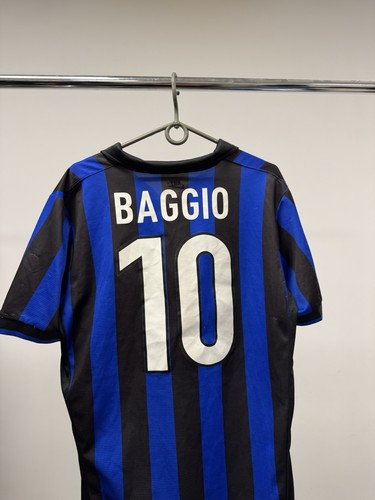 Vintage Nike Inter Milan Roberto Baggio #10 Home Retro Football Shirt 1998/1999 - Picture 11 of 18