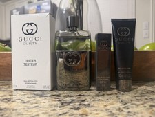 Gucci Guilty Men's Eau de Toilette 3oz Full Tester 3pc Set