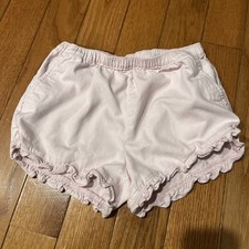 Crewcuts Girls Cotton Ruffle Trim Casual Shorts Light Pink Size 10 Elastic Waist