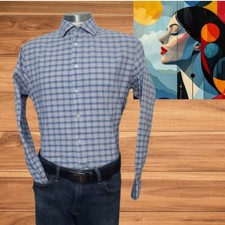 Michael Kors Men  s Slim Fit Dress Shirt Multicolor Checkered Collar Size L
