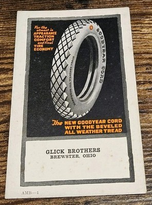 Early Goodyear Tire Ink Blotter Brewster Ohio Earlt Auto