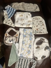 Baby Bib Burp Cloth Lot Unisex Neutral Woodland Grandma Sayings Infant 10 Pz