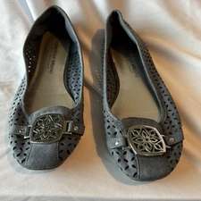 Christian Siriano For Payless Women's Suede Blue Flats PreOwned Size 6.5