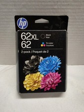 Genuine HP 62 XL Black  62 Tri-Color Ink Catridges 2 Pack N9H67FN 01-2027 NEW