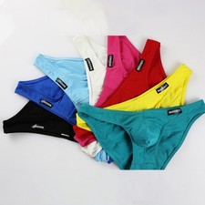 Stylish Men Briefs Low Waist Underwear Cotton Blend Bulge Pouch Design