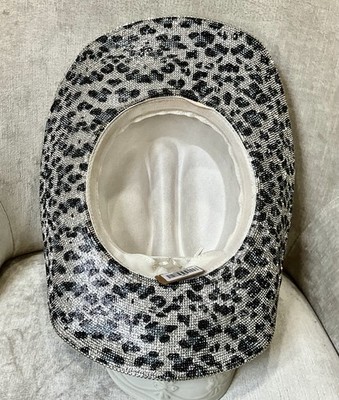 Free People Cowboy Hat Velvet Black Silver Leopard Jeweled Brim Band $_57.JPG?set_id=880000500F main image 3