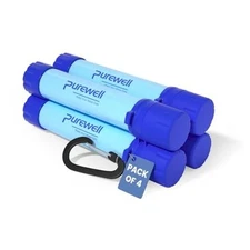Purewell Filtro de agua al aire libre Filtración de agua personal Paja de 4