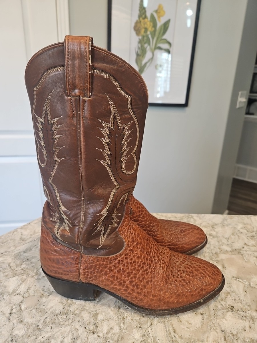 Tony Lama 2820 White Label Brown Bullhide Western Boots Mexico