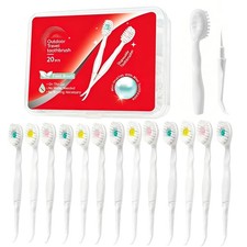Mini Disposable Toothbrush Travel Toothbrushes with Toothpaste Toothpick Tong...