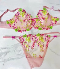 Victoria's Secret Dream Angels Wicked Unlined Wisteria Embroidery Balconette Bra