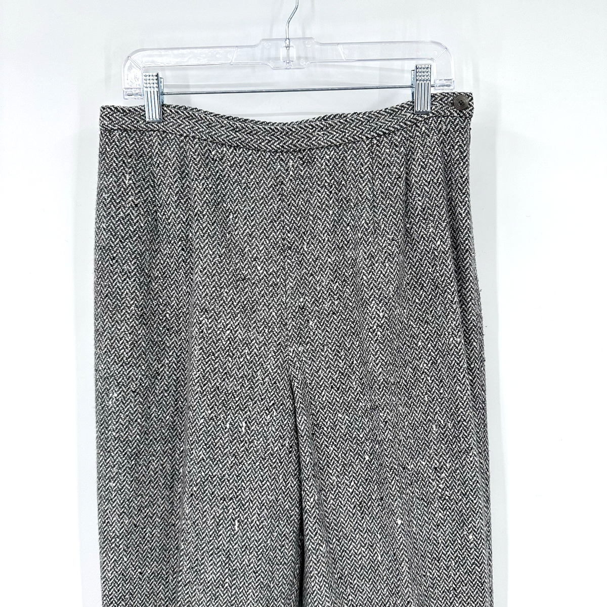 vintage 90s TALBOTS 100% wool tweed pants trousers gray 12 tapered