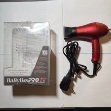 BaByliss PRO TT Folding Travel Dryer w/Nozzle Compact Tourmaline Titanium 1500