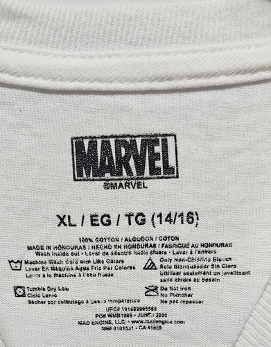 Marvel~ NEW♈Boy's SS Printed T shirt size XL~ White Hulk SMASH - Picture 3 of 7