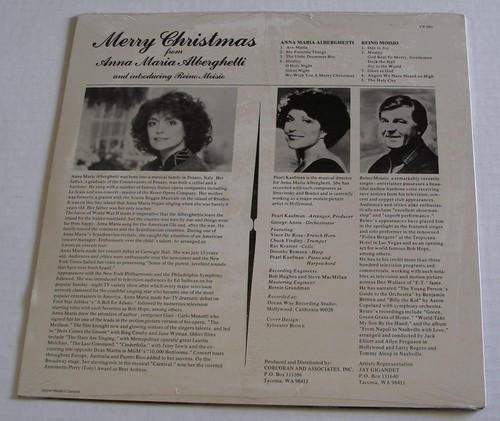 Merry Christmas From Anna Maria Alberghetti 1984 Celebrity LP SEALED new - Picture 2 of 2