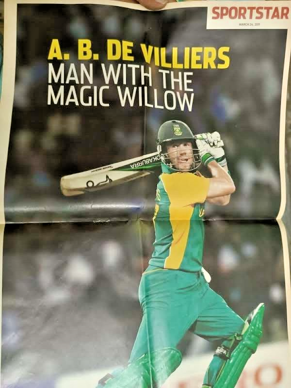 INDIA SPORTSTAR WEEKLY MAGAZINE 24 MAR 2011 SACHIN TENDULKAR, A.B. DE