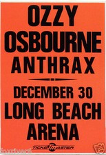 OZZY OSBOURNE Concert Poster / Handbill - Long Beach Arena 1988/9 10"x7" reprint