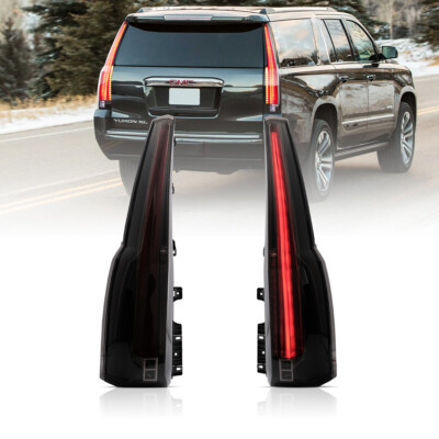 Pair Smoked For 15-20 GMC Yukon/XL Cadillac Style Full LED Tail