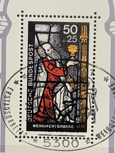 1977 German Block Post Stamp Merry 1977 Christmas For Everyone - Picture 6 of 7