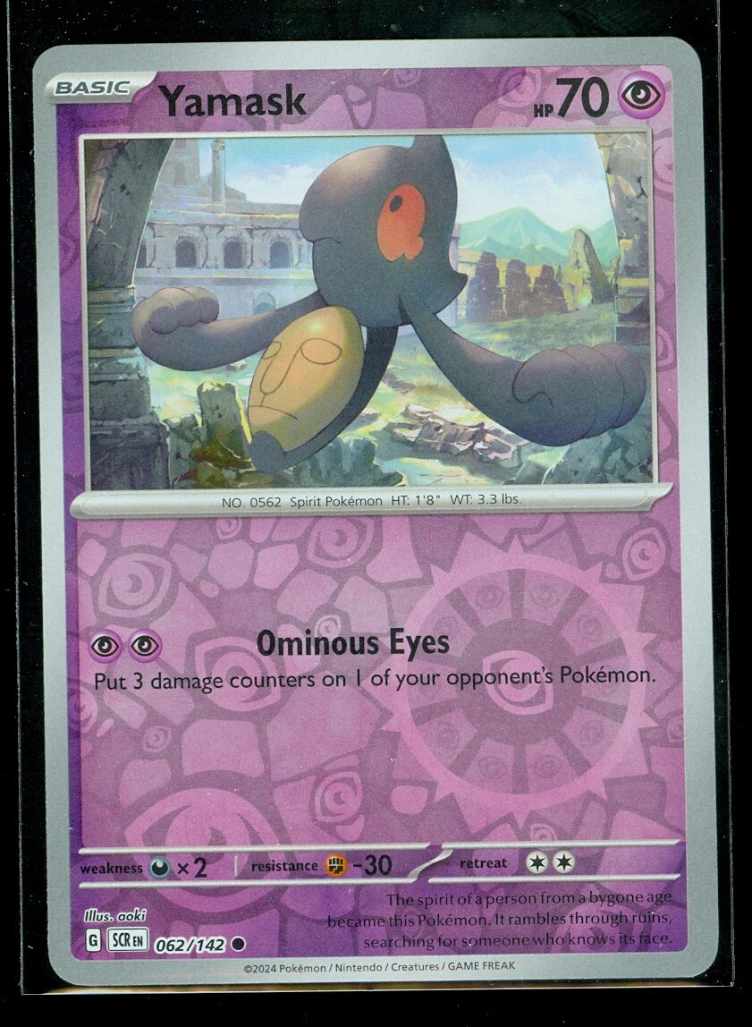 Pokemon YAMASK 062/142 - Stellar Crown - Rev Holo - - MINT