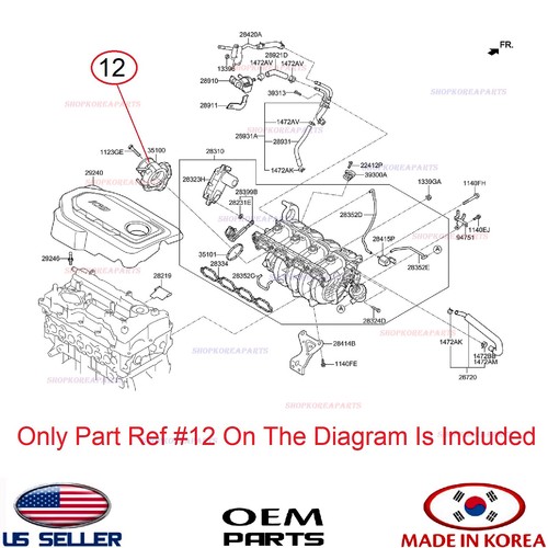 Genuine Throttle Body Assy ⭐OEM⭐ HYUNDAI KIA 2.4L *See compatibility 351002G600 - Picture 5 of 5