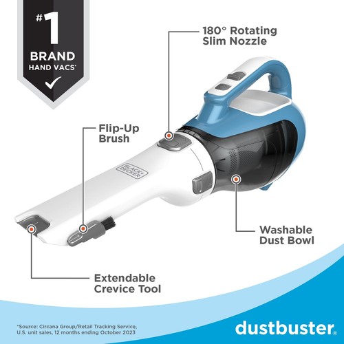 BLACK DECKER 21oz Cordless Handheld Vacuum 16V Lithium Ion Portable Cleaner - Picture 3 of 9