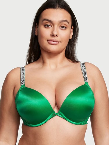 Victoria's Secret VERY SEXY Bombshell Add-2-cups Shine Strap Push-Up Bra KIR GRN - Picture 3 of 19