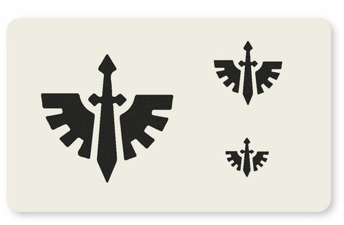 Plantilla Dark Angel Warhammer aerógrafo Mylar lavable reutilizable 10 cm x 6 cm - Imagen 3 de 4