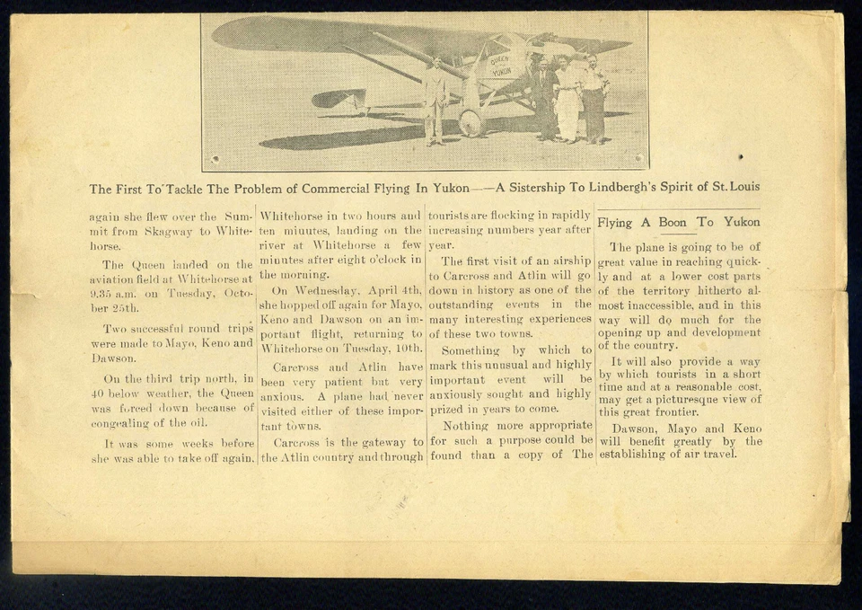 1928 CANADA, The Whitehorse Star, timbre 25 c .RR. 1er vol au Yukon - Photo 3/3