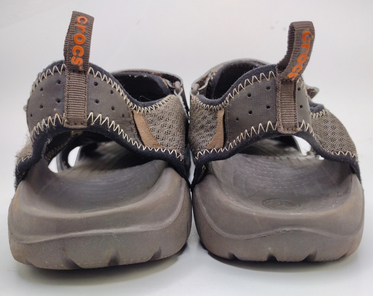 Crocs Swiftwater Brown Mesh Fisherman Deck Sandals Men\'s Size 12 15041 CROCS SwiftWater Dark Brown Mesh Sandals/Water Shoes. Men main image 2