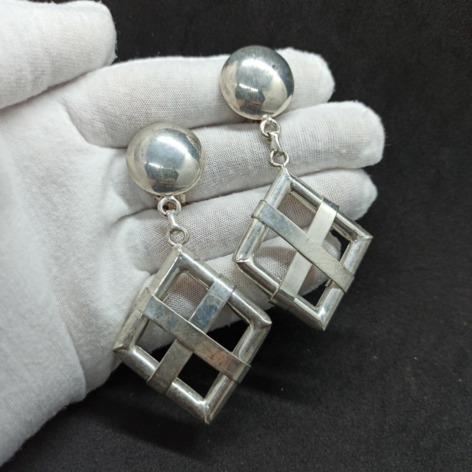 Authentic Vintage Large Long Statement Earrings C… - image 1