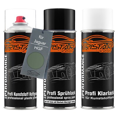 Autolack Spraydosen Set für Kunststoff für Jaguar HGF Alpine Green Metallic