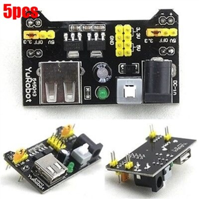 5Pcs Power Supply Module For Arduino Board MB102 Breadboard 3.3V/5V New Ic wx