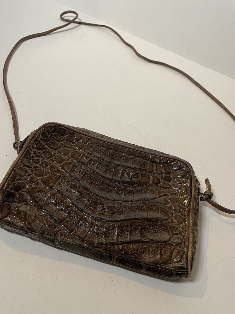 Vero Coccodrillo Brown Crocodile Leather Handbag | eBay Vero Coccodrillo Brown Crocodile Leather Handbag | eBay