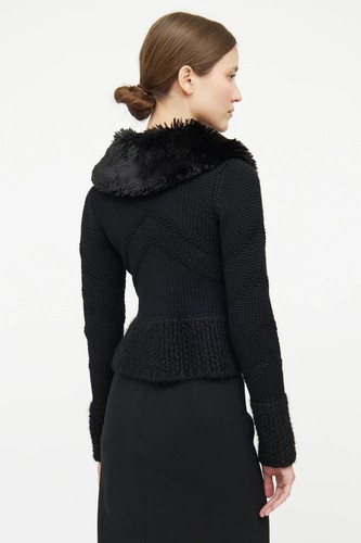 Prada Black Knit Long Sleeve Wool Cardigan size 40 - Picture 7 of 7