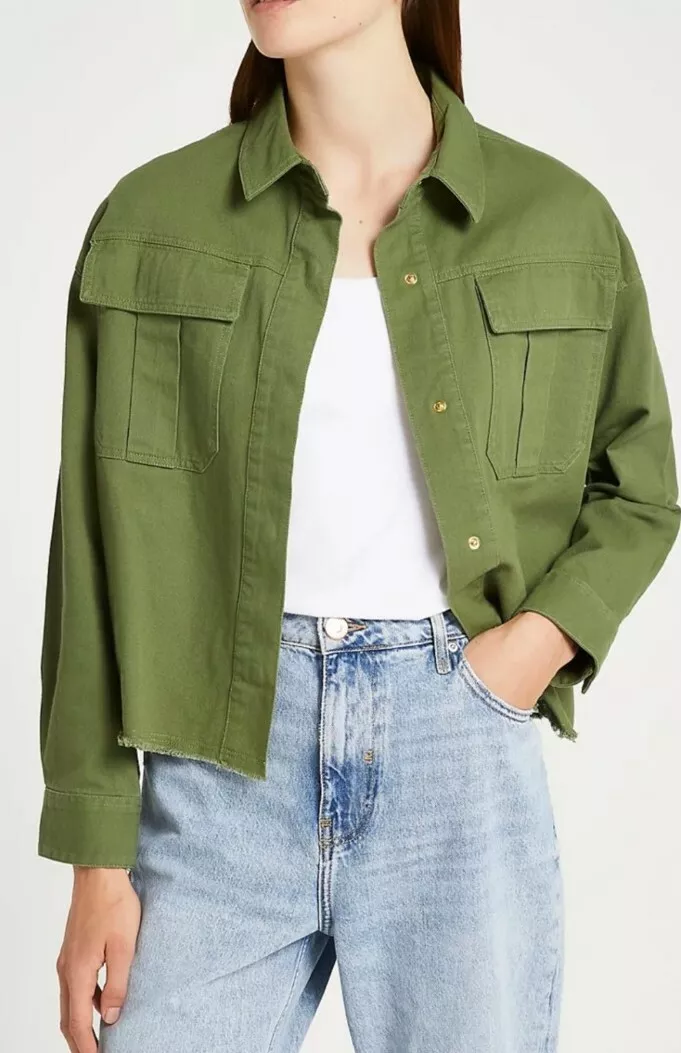 River island shop khaki shacket