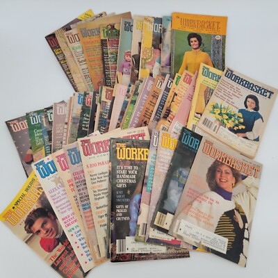 The Workbasket Magazine Lot of 50 Issues 70's 1980s 1990s Sewing Crochet Crafts