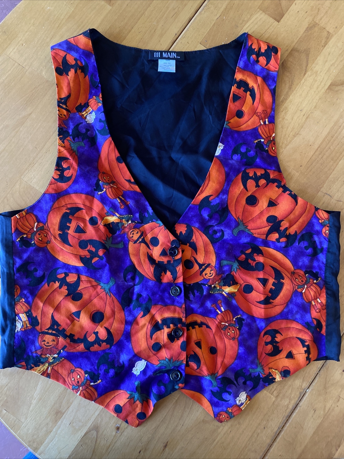 111 Main Vest Women Large Halloween Pumpkins Lined Vi… - Gem