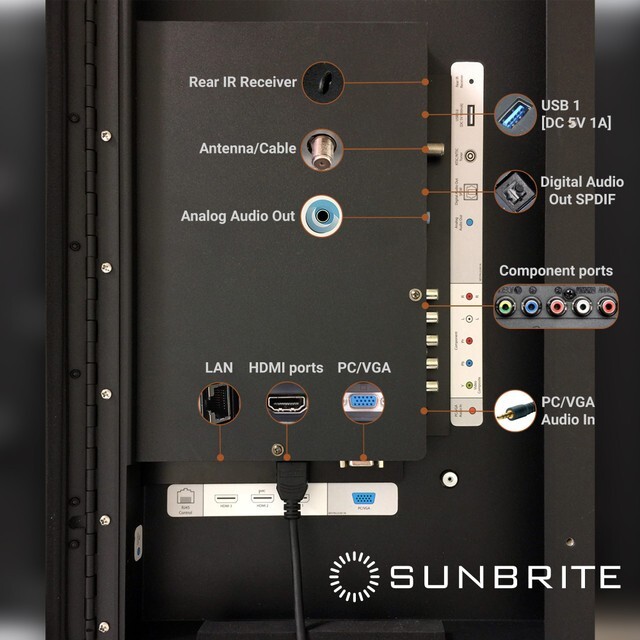 Outdoor / Indoor Motorized TV Lift Cabinet With 55" Sunbrite Outdoor TV
