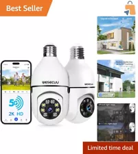 Advanced 5G Wireless Light Bulb Security Cameras with Two-Way Talk - Outdoor Use