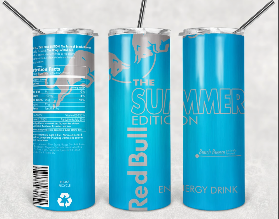 Red Bull Summer Edition Beach Breeze Energy Drink Steel Tumbler w/ Straw  (20 Oz) | eBay