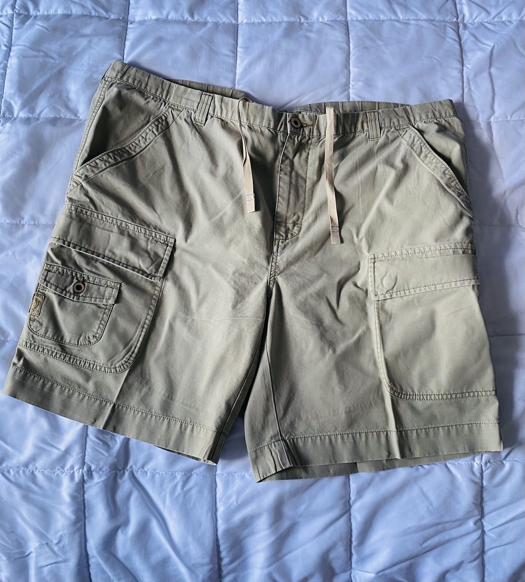 Tommy Bahama Men Cargo Shorts Khaki Tan Pull On Relax Fit Size 1XB