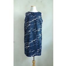 GAP Dress Size 2 NWT Blue White Abstract Print Sleeveless Short 100% Cotton 