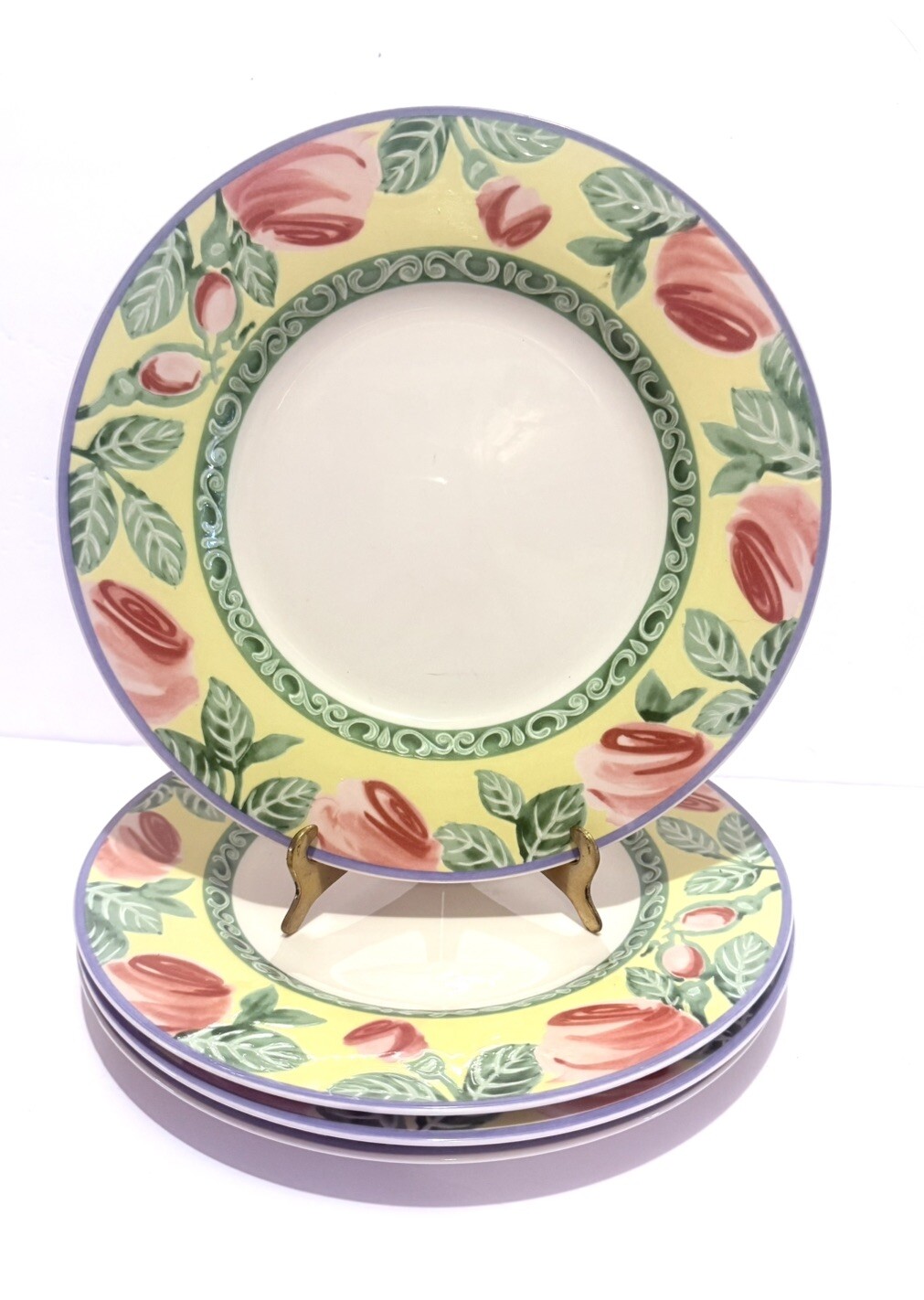 Villeroy & Boch Switch Summerhouse A Rose 10.5-Inch Dinner Plates Set of 4