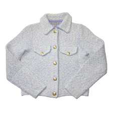 NWT J.Crew Collared Lady Jacket in Worn Thistle Ivory Wool Boucl Boucle S