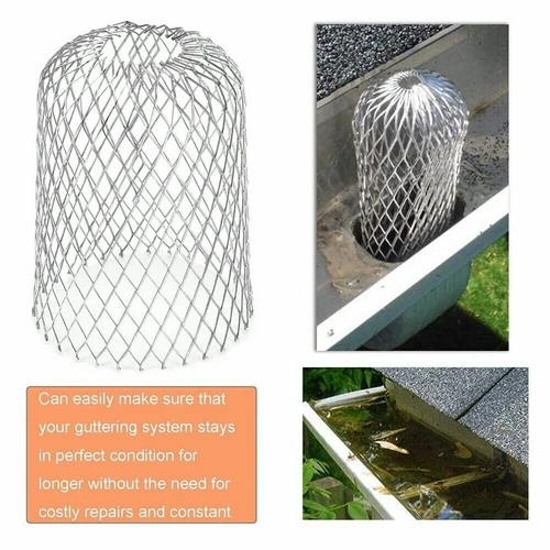 1/4x New Metal Mesh Gutter Leaf Debris Mud Trap Guards Drain Pipe Cover Downpipe - Picture 8 of 12