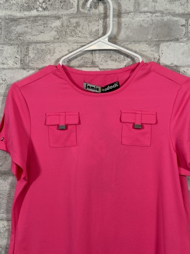 Jamie Sadock Shirt Women's Golf Short Sleeve XS Pink Chest Pockets NWT - Picture 3 of 11