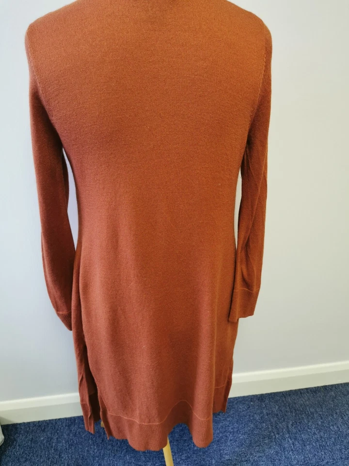 Tahari burnt orange/Rust Merino Blend Women's Cardigan Size 14 - Image 3 of 4