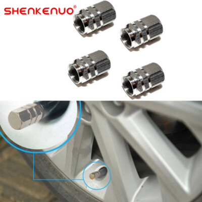 4PC Silver Aluminum Wheel/Tire Valve Stem Cap Car Truck Air Dust Caps